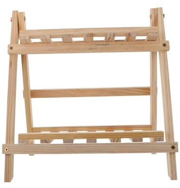 Toddmomy Massiver Holz Pflanzenständer 2-stufig Khaki für Innen und Außen