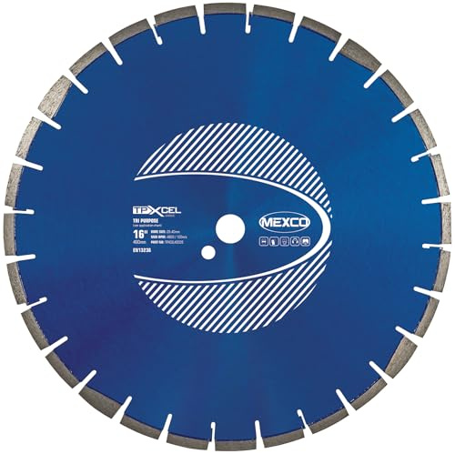 Mexco Tri-Purpose Diamond Blade XCEL Grade – Superior, High-Performance Multi-Material Cutting Disc for Concrete, Asphalt, Slate, Brick - 400mm, 10mm Segment Height, 25.4mm Bore