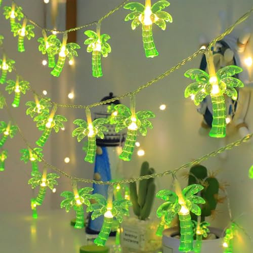 ENLACE Catena luminosa a LED, 3 metri, 20 palme luminose, verde, funzionamento a batteria