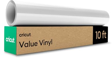 Cricut Value Vinyl | 30.5 cm x 3 m (12 x 10 ft) | Self Adhesive Permanent Vinyl for All Cricut Cutting Machines | Glossy White