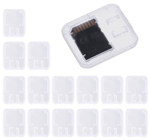 15 Stück Sd Karten Aufbewahrung, Sd Karten Case Speicherkarten Aufbewahrung Transparente Kunststoff Speicherkartenhüllen Kompatibel mit SD SDHC SDXC Micro SD T-Flash-Karte