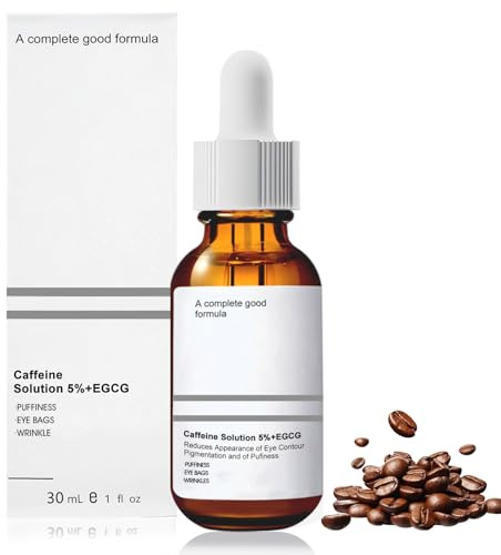 Caffeine Eye Cream, Caffeine Solution 5% + EGCG, Augenserum Gegen Falten und Augenringe, Reduziert Fältchen, Augenringe und Geschwollene Augen Geeignet für Männer und Frauen, 30ml