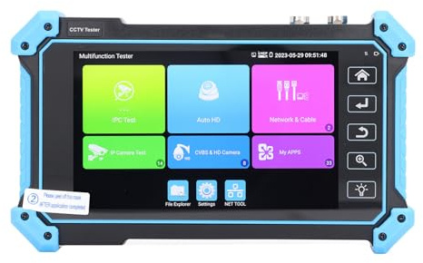 MasYosh IPC5200PLUS Koaxial CCTV -Tester 5.4in IPS Touchscreen Automatischer HD -Video -Monitor -Tester für AHD CVI TVI VGA (EU -Stecker)