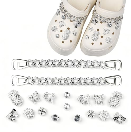 VPB 18 Stück Schuhanhänger,Schuh Charms Schuh Anstecker Stecker Set Pins für Clog-Dekor Glitzer Zubehör Schuhclips für Kinder Jungen Mädchen