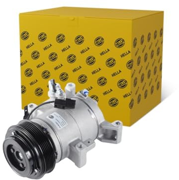 HELLA 8FK 366 200-411 Compressor, air conditioning - RS-13 - 12V - R 134a/R 1234yf - PAG 46 YF - 160ml - with magnetic clutch/with seal ring/with PAG compressor oil