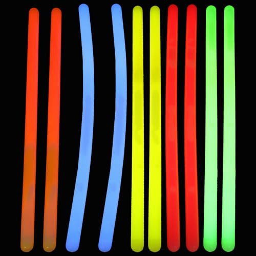 10 Stück Leuchtstäbe aus Kunststoff für Partys und Karneval | 15 X 340mm Format, im Dunkeln Leuchtend, Leicht zu Tragen, für Halloween und Weihnachten Zufällige Farbe
