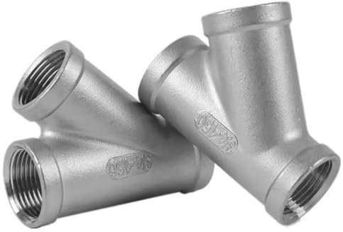 GYNYIGNIAU Raccordo for Tubi con Giunto a T a Forma di Y in Acciaio Inossidabile 304, Obliquo a 45 Gradi, Dimensioni Filettatura Femmina da 1/4 a 2, Resistente all'erosione(DN25)