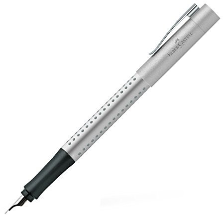 FABER-CASTELL 140992 - Füller Grip 2011, Feder EF, Silber, 1 Stück