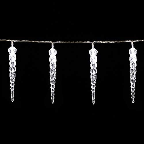 MONZANA® LED Eiszapfen Lichterkette 80 Eiszapfen weiß Fernbedienung 8 Leuchtmodi Timer Innen Außen Weihnachtslichterkette