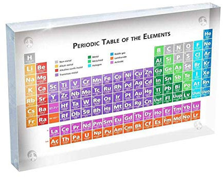 Frazazy, Periodensystem der chemischen Elemente aus Acryl, Lehrwerkzeug für Studenten und Lehrer, Geschenk, Basteln, Dekoration, bunt, 170X120X24MM