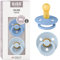 BIBS Colour Schnuller 2er-Pack, BPA-frei, Kirschform Nippel. Naturkautschuk/Latex, Hergestellt in Dänemark. Größe 2 | 6+ Monate | 2-Pack, Sky Blue/Baby Blue