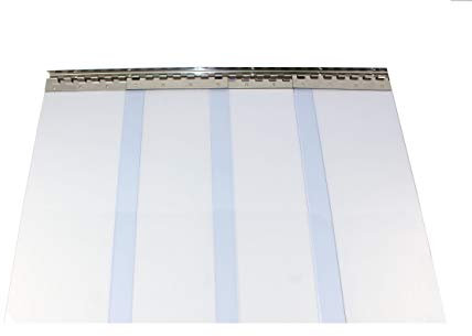 PVC Streifenvorhang, Lamellenvorhang 300x3mm 3,75 m breit, komplett vormontiert, transparent, als optimaler Wind und Wetterschutz (Höhe 1,50 m)