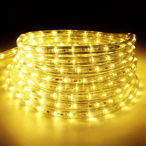 kefflum LED Lichterschlauch Außen,8Meter Led Schlauch 288 LEDs Lichterkette Licht Leiste Wasserfest Schlauch Innen und Außen für Weihnachten,Zaun,Dach,Dekoration Beleuchtung IP65 Warmweiß