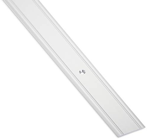 SOTECH 1 Stück Übergangsprofil Cross Aluminium Boden-Leiste zum Schrauben Übergangs-Schiene für Fußböden Länge 100 cm Breite 30 mm Bodenprofil Alu Silber Ausgleichsprofil gelocht für Türschwelle