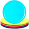 Youngever 9 Pack 25cm Re-usable Plastic Plates, Large Plates, Dinner Plates, Set of 9 (9 Rainbow Colors)