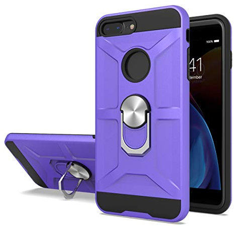 Coque iphone 8 Plus, Coque iphone 7 Plus + Verre trempé, Renforcée Défense Bumper Silicone Antichoc Armure Support Housse Etui iphone 8 Plus/7 Plus