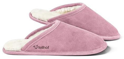 Fellhof Lammfell Hausschuh TRENDY Damen Herren Fell Pantoffeln für Winter & Sommer Hausschuhe aus ECHTEM Lammfell Naturprodukt atmungsaktiv (38/39 Pink)
