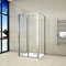 185 cm Box Doccia a 3 Lati Porta a Soffietto con Due Pareti Fisse Vetro Temperato Trasparente Misura 80x90x90 cm