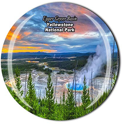 Kühlschrankmagnet, Motiv: Upper Geyser Becken Yellowstone National Park United States Souvenir Geschenk