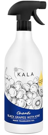 KALA - Lufterfrischer Duftölspray CHANTI, Raumspray mit Geruchsneutralisation, Raumduft Spray Hält bis zu 48h, Air Freshener mit Aktiv Neutralisator - Duft Schwarze Traube mit Kiwi, 1000ml