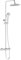 VitrA Shower System with Thermostatic Mixer - Shower Mixer Set with Safe Touch Shower Bar. Shower Unit with Four Water Flows and Water Saving Features. Suitable for Low to Medium Water Pressure Areas