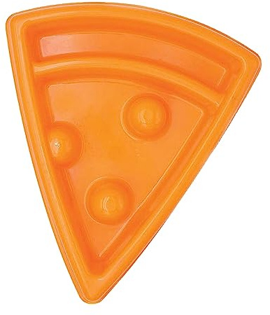 ZippyPaws Happy Bowls - Pizza – rutschfeste Futterschüssel für Hunde und Katzen, BPA-frei, langlebig und sicher, kreatives Pizza-Design, ideal für Futter und Wasser, spülmaschinenfest