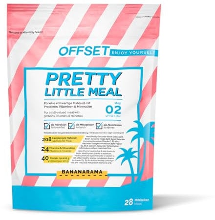 OFFSET Nutrition Abnehm Shake Bananarama [nur 208 KCAL pro Shake] - 28 Portionen | Mahlzeitersatz | Diät Shake mit 24 Vitaminen & Mineralien | Glutenfreie Trinkmahlzeit