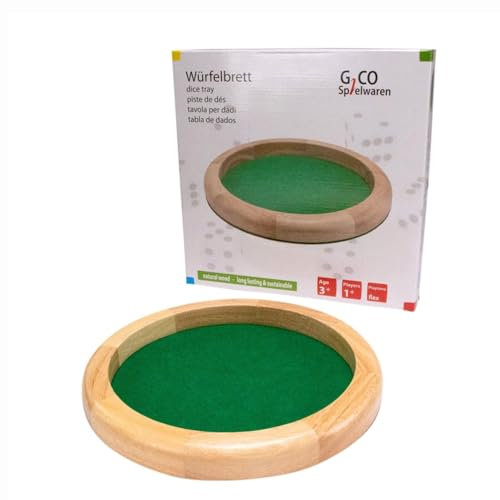 GICO Würfelteller/Würfelbrett rund und groß aus Holz Durchmesser 29 cm H 3,5 cm 7955