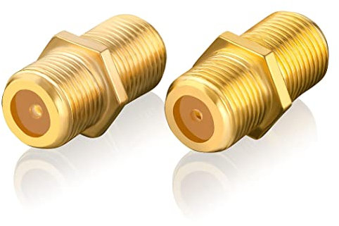 SEBSON Set Connettori F - 2x F femmina a F femmina - Prolunga per Cavo satellitare, Cavo coassiale/Adattatore TV, Accoppiatore SAT placcato in oro