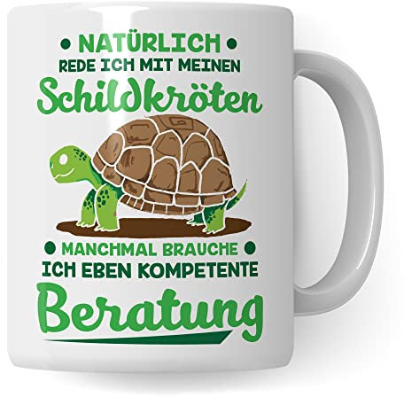 Schildkröten Tasse Geschenkidee, Kaffeebecher mit Spruch lustig, Kaffeetasse Humor Witz Geschenk für Schildkrötenbesitzer, Schildkröte Becher