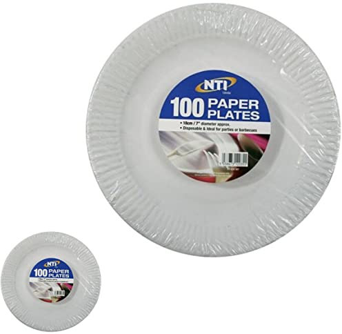 BARGAINS-GALORE Set of 300 Paper Plates Disposable BBQ Serving Wedding Tableware Round Party New