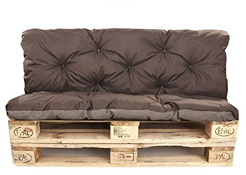 Palettenkissen Outdoor - Palettenkissen Set - Palettenkissen Set Indoor (Sitzkissen 120x60 +Rückenlehne 120x50, Braun)