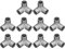 10Pcs Raccordo a Gomito in PVC a 3 Vie, Raccordi per Tubi a 3 Vie, Raccordo a T in Plastica in PVC Angolo a Gomito, Connettore Diametro Interno 20mm per Connessioni Tenda Telaio Serra(Grigio)
