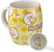 6vibes Molang - Taza grande de porcelana (400 ml, diseño de piña y helado de piña), diseño de Piupiu