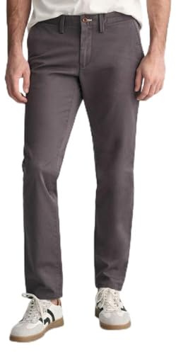 Gant Herren Slim Twill Chinos Klassische Hose, Antracite, 33W / 32L EU