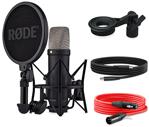 Rode NT1 5th Generation XLR USB Studio-Mikrofon Black + keepdrum MSA033 Halterung