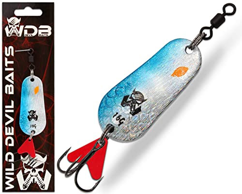 Wild Devil Baits Blinker Raubfisch Köder Spoon Löffelblinker Kunstköder (30g, Roach)
