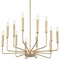 Candelabros De Oro Modernos, Iluminación De Candelabro De Metal Industrial De 12 Luces, Colgante De Vela Clásico Para Isla De Cocina, Comedor, Sala De Estar, Entrad, E14 (Bombillas No Incluidas)