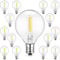 G40 Bombillas LED de repuesto 15 piezas, 0,6 vatios G40 Globo Bombillas de vidrio E12 Base Portalámparas IP44 Impermeable Blanco cálido para String Light Hogar Fiesta Boda Decoración Voltaje:220-240 V