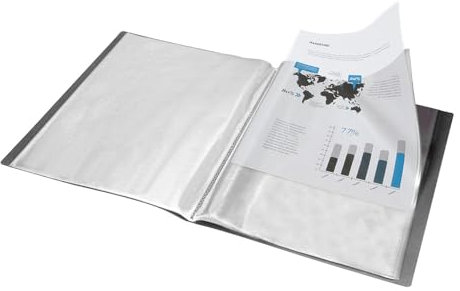 Liderpapel Präsentationsmappe mit 40 Hüllen aus Polypropylen, DIN A3, blickdicht, Schwarz