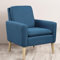 LEUTED Sessel Wohnzimmer, Ohrensessel Cocktailsessel, gepolsterter Fernsehsessel Leinenstoff Lesesessel bequem, Einzelsofa Releaxsessel Clubsessel für Schlafzimmer, Wohnung (Blue, 1)