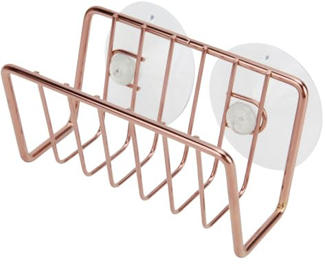 Blueden Soap Sponge Holder for Kitchen Sink Shower, No Drilling. Rustproof Stainless Steel, Wall Mounted Soap Holder Soap Tray Bar Holder with Suction Cups for Bathroom & Kitchen. Rose Gold.