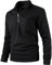 Harbrosrce Felpa Uomo Mezza con Cerniera Maglia in Pile 1/4 di Zip Maniche Lunghe Sweatshirts Leggera Felpata da Lavoro Casual Sportivo