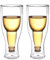 soulnioi Lot de 2 verres à bière à double paroi isolés à l'envers 350 ml