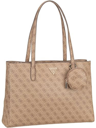 GUESS Power Play Tech Tote Latte Logo