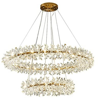 SXQYRD K9 Crystal G4 Led Placa De Vestíbulo De Lámpara, Iluminación De Lámpara Circular Luz De Gota Led/160 Cm