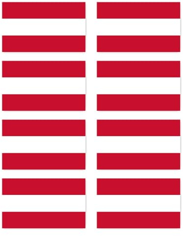 Aufkleber: 75x45 mm, 8 Stück - Flagge - Österreich - AT - für Auto, Koffer, Laptop und mehr