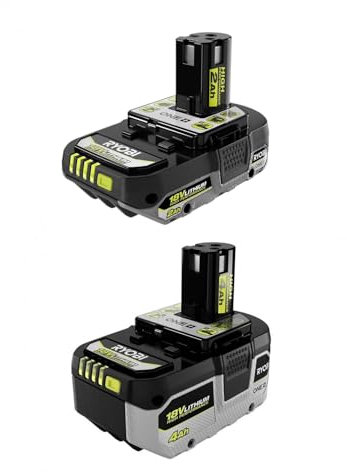 Ryobi ONE+ PSK106SB Starter-Set mit 2-Ah-Akku, 4-Ah-Akku und Ladegerät