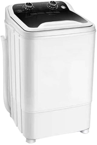 Mini Machine à Laver à Godet Unique, Lave-Linge Semi-Automatique, Washing Machine pour Appartement et Dortoir, 65x41x38cm(Noir)