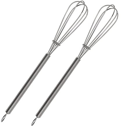 LABRIMP 2 Stück Edelstahl Schneebesen zum Mischen von Haarfarbe in Salon und Barber Shop Komfortabel zu Halten und Leicht zu Lagern Haarfarbe Silber Mixer